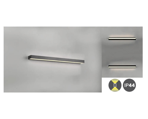 Obdélníkové nástěnné svítidlo s ochranou IP44