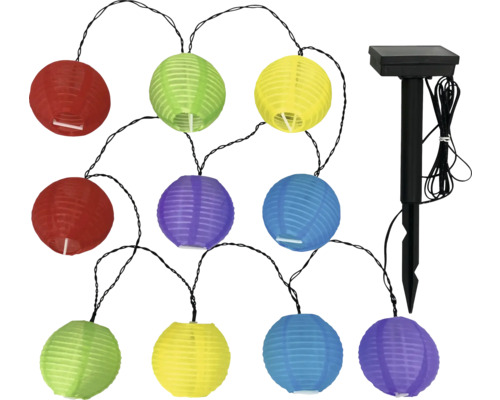 Solární světelný řetěz s papírovými lucernami do zahrady