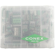 Sada svorkovnic v průhledném úložném boxu s logem Conex