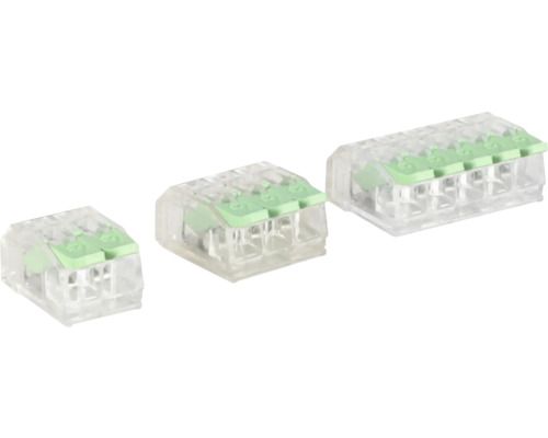 Tři zásuvné drátové konektory pro elektrické připojení