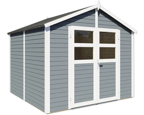 Zahradní domek s dvoukřídlými dveřmi a okny