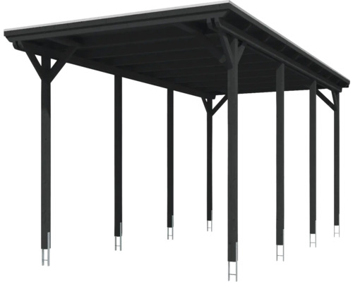 Dřevěný přístřešek pro auto s plochou střechou