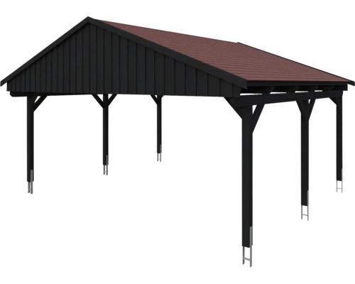 Krytý přístřešek se střechou a sloupovou konstrukcí