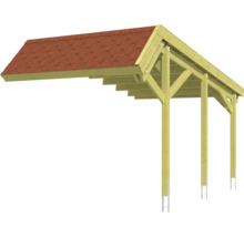 Dřevěný carport s taškovou střechou