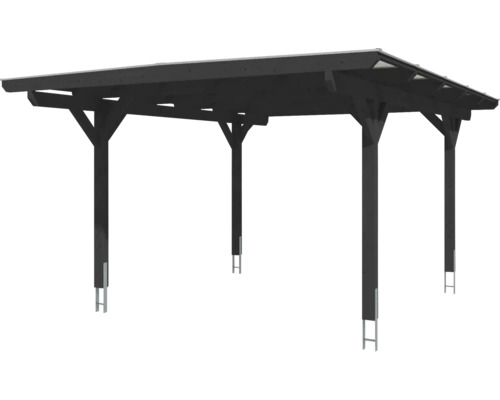 Dřevěný carport se sloupky a střechou