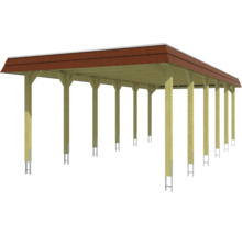 Dřevěný carport se sedlovou střechou