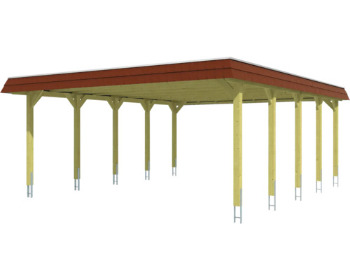 Dřevěný carport se střechou