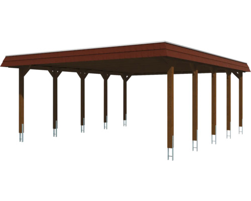 Dřevěný carport se střechou