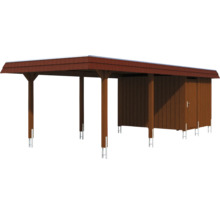 Dřevěný carport s kůlnou na nářadí