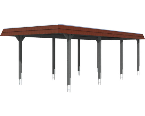 Dřevěný přístřešek pro auto se sedlovou střechou