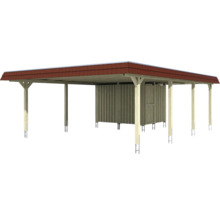 Dřevěný carport s kůlnou na nářadí