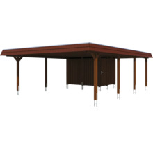 Dřevěný carport s kůlnou na nářadí