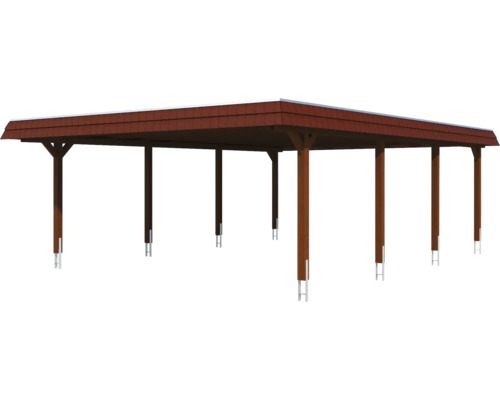 Dřevěný carport s taškovou střechou