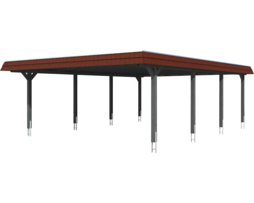 Dřevěný carport s taškovou střechou