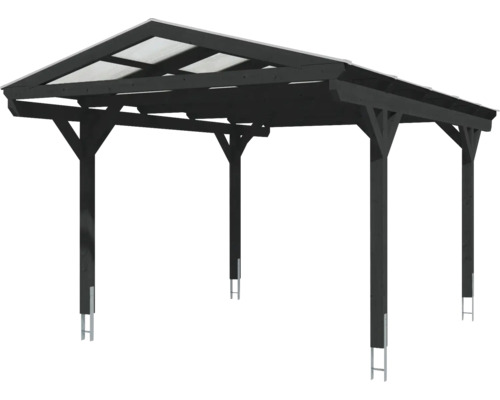 Dřevěný carport s průsvitnou střechou