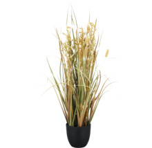 Dekorativní umělá rostlina s travinami v černém květináči