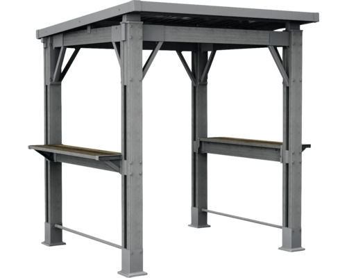 Přístřešek na grilování Šedý altán s pultem