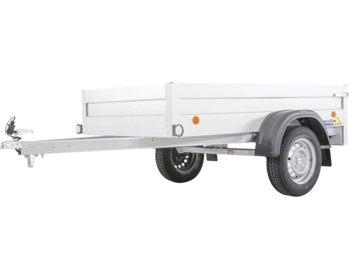 Bílý přívěs pro přepravu zboží