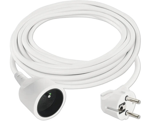 Prodlužovací kabel spojka Emos 1x zásuvka, 5 m, bílý Prodlužovací kabel se zástrčkou a spojkou