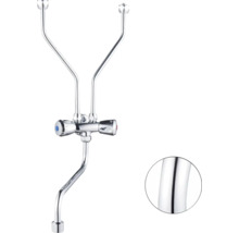 Chromovaná dvojitá vodovodní baterie pro umyvadlo