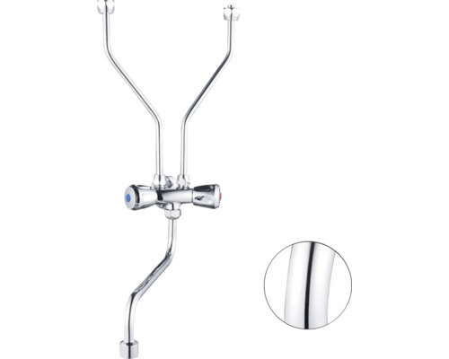 Chromovaná dvojitá vodovodní baterie pro umyvadlo