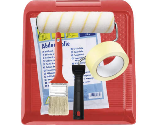 Malířská sada s vaničkou na barvu, válečkem, štětcem a lepicí páskou