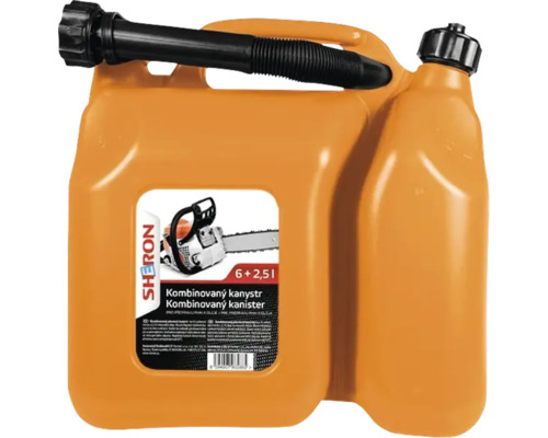 Kombinovaný kanystr na palivo a olej, vhodný pro motorové pily