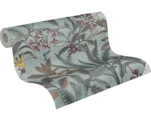 Role tapety s květinovým vzorem a motivy ptáků