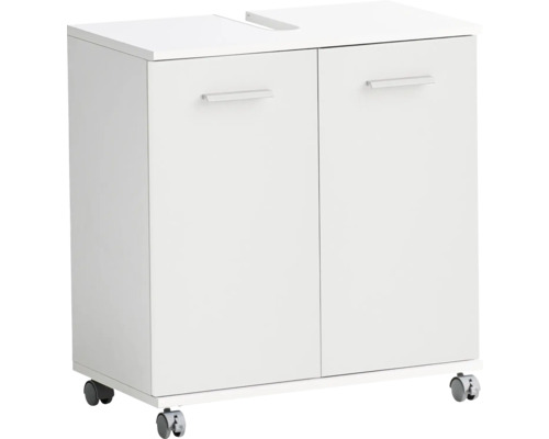 Skříňka pod umyvadlo se dvěma dvířky a kolečky