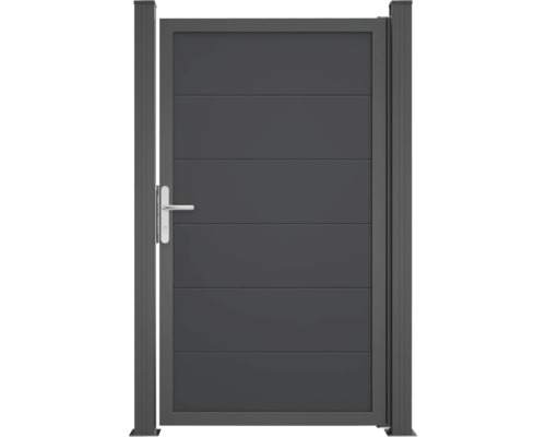 Dveře BasicLine Nova 1-křídlé antracit Zahradní branka s klikou