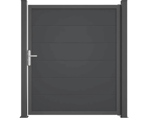 Dveře BasicLine Nova 1-křídlé antracit Kovová zahradní branka s klikou
