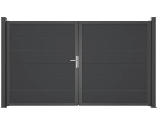Dveře BasicLine Nova 2-křídlé antracit Dvoukřídlá brána z hliníku s rukojetí