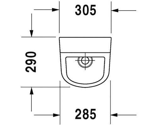 Technický nákres závěsného WC s rozměry