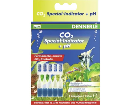 Dennerle CO2 Special Indicator plus pH testovací náplň s pěti ampulkami pro údržbu akvária