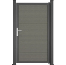 Hliníková zahradní branka s vodorovnými panely a madlem