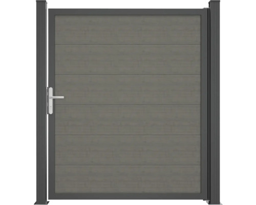 Dveře BasicLine Nova 1-křídlé šedá Zahradní branka z kovu a dřeva