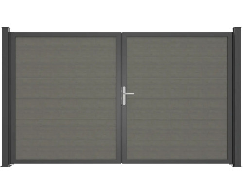 Dveře BasicLine Nova 2-křídlé šedá Dvoukřídlá brána do zahrady