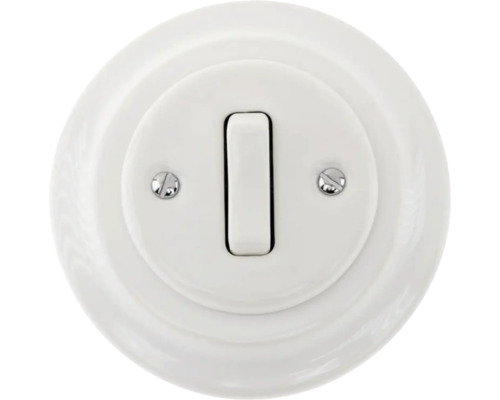 Porcelánový vypínač Bohemia-Design K1-R120Q ř.6 schodišťový bílý Porcelánový vypínač světla pro montáž na stěnu