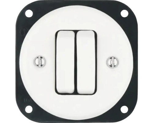 Porcelánový vypínač Bohemia-Design K1-R220QX ř.6+6 schodišťový bílý (bez rámečku) Dvojitý vypínač pro elektroinstalace