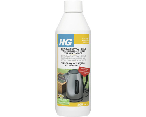 HG odstraňovač a čistič vodního kamene pro varné konvice 0,5 l Čistič vodního kamene HG pro varné konvice v bílé plastové lahvi