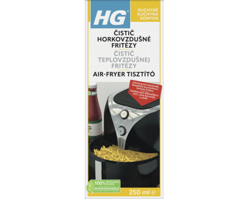 Čistič horkovzdušné fritézy HG, 250 ml, HG677025127 HG čistič fritéz 250 ml láhev před horkovzdušnou fritézou s hranolky
