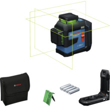 Čárový laser Bosch Professional s příslušenstvím, jako je brašna, baterie a držák