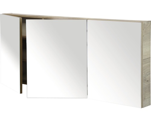Zrcadlová skříňka Sanox 160 x 13 x 65 cm dub přírodní 3 dvířka