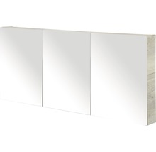 Zrcadlová skříňka bez osvětlení Sanox 160 x 13 x 65 cm dub přírodní se 3 dvířky oboustranně zrcadlové