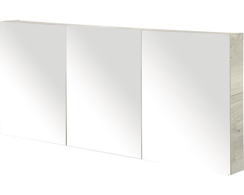 Zrcadlová skříňka Sanox 160 x 13 x 65 cm dub přírodní se 3 dvířky oboustranně zrcadlové