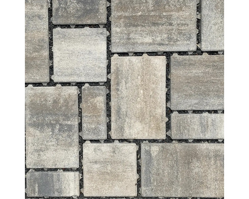 Uspořádání dlažebních kostek s kamením