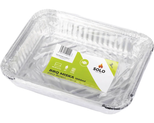 Miska BBQ obdélníková Solo 228 x 178 x 44 mm 1050 ml 3ks