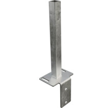 Kovový držák sloupku se čtvercovým profilem a upevňovací deskou