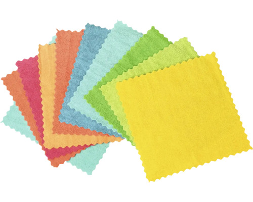 Stoh hadříků na čištění se zvlněným okrajem