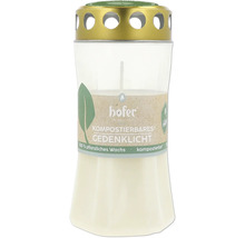 Pamětní svíčka pro venkovní použití s kompostovatelným voskem